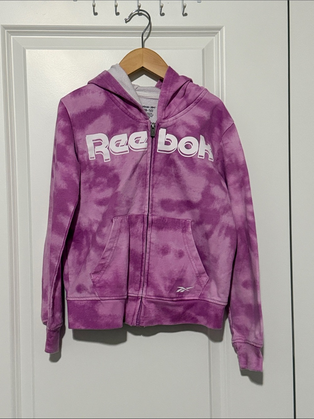 Reebok Girls' Purple Tie-Dye Full-Zip Hoodie